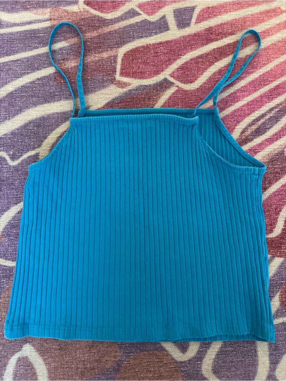 Zara Teal Ribbed Spaghetti Strap Camisole